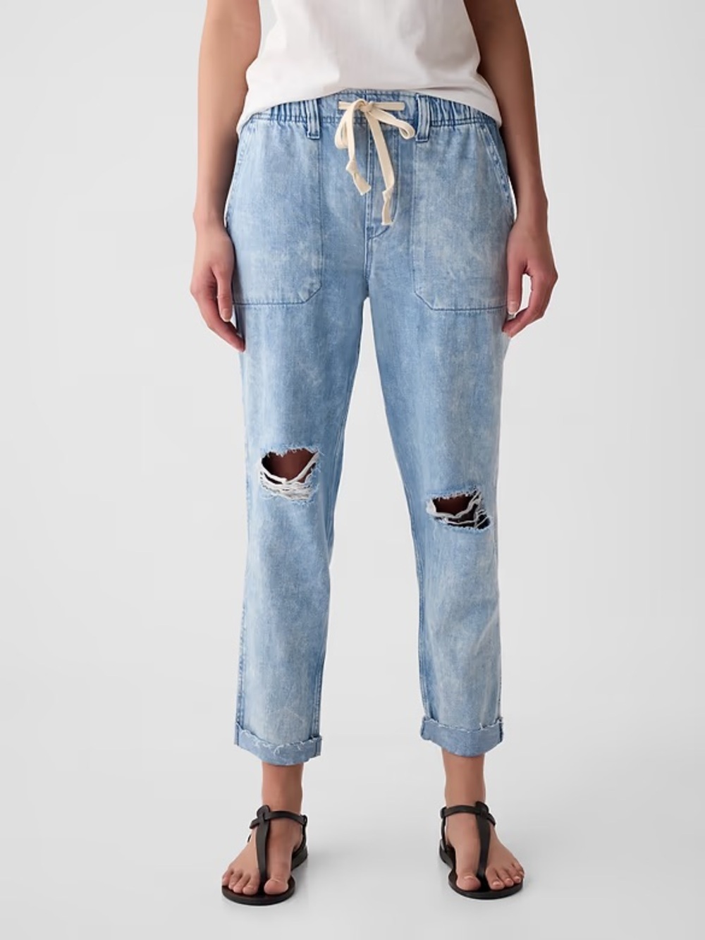GAP Light Blue Distressed Boyfriend Jeans